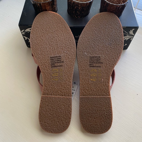 Madewell Rose Leather Boardwalk Crisscross Thong Sandals Size 6 - Picture 5 of 9